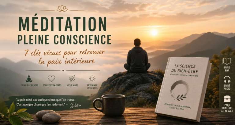 Livre méditation pleine conscience : 7 clés vécues pour retrouver la paix intérieure